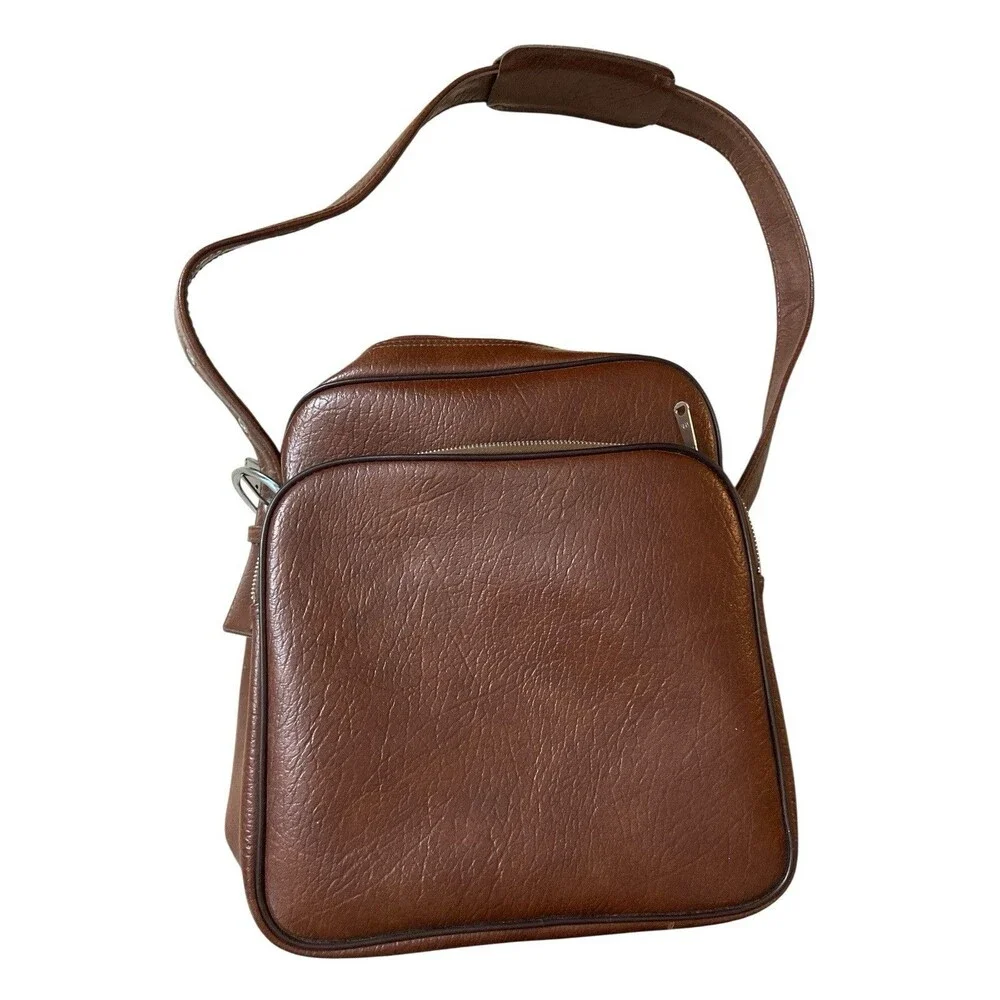 Interpur 1970s Crossbody Lugagge Vintage Bag With Lock And Key Made In Korea